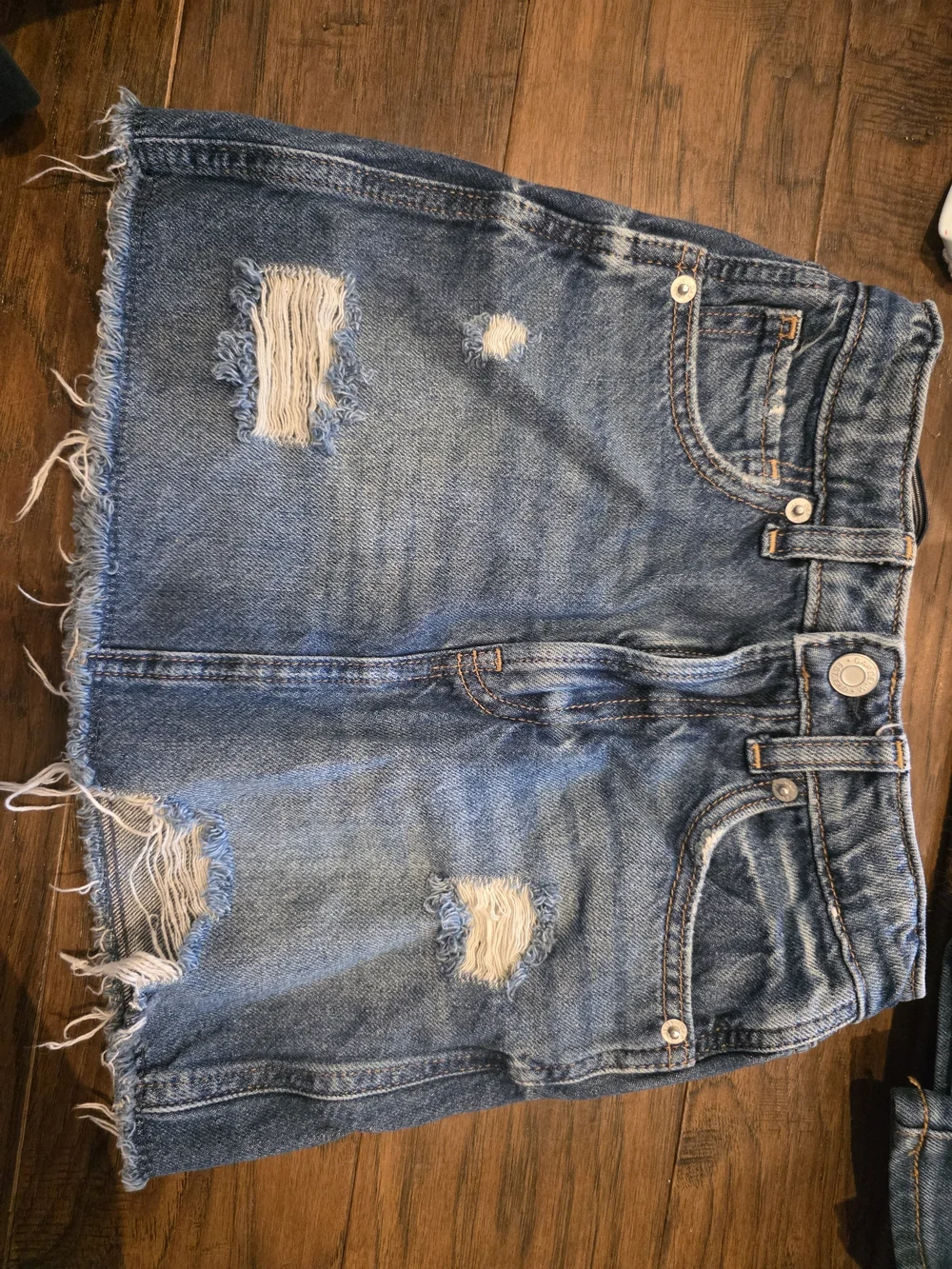GAP Distressed Blue Denim Skirt SIZE 8